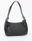 Gucci Black GG Canvas Pochette Wide Shoulder