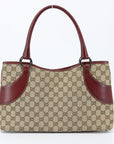 Guccci GG Canvas/Red Leather Shoulder Bag