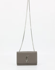 YSL Grey Monogram Leather Kate Bag