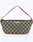 Gucci GG Canvas Boat Pochette w/ Red Trim