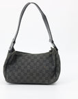 Gucci Black GG Canvas Pochette Wide Shoulder