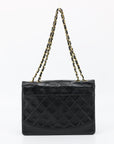 Chanel Black Matelasse Lambskin Double Chain Shoulder Bag