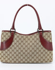 Guccci GG Canvas/Red Leather Shoulder Bag