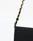 Chanel Black Quilted Satin Chain Shoulder Bag