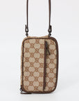 Gucci GG Canvas Brown Pouch Crossbody Bag