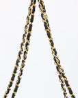 Chanel Black Matelasse Lambskin Double Chain Shoulder Bag