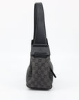 Gucci Black GG Canvas Pochette Wide Shoulder