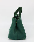 Prada Emerald Green Canvas Canapa Logo Tote