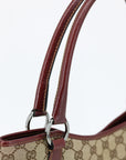 Guccci GG Canvas/Red Leather Shoulder Bag