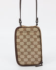 Gucci GG Canvas Brown Pouch Crossbody Bag