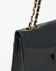 Chanel Black Matelasse Lambskin Double Chain Shoulder Bag