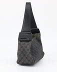 Gucci Black GG Canvas Pochette Wide Shoulder