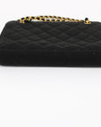 Chanel Black Quilted Cotton Kisslock Bag