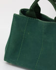 Prada Emerald Green Canvas Canapa Logo Tote