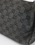 Gucci Black GG Canvas Pochette Wide Shoulder