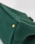 Prada Emerald Green Canvas Canapa Logo Tote