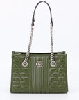 Gucci GG Green Leather Marmont Tote Bag