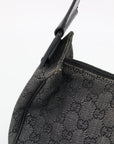 Gucci Black GG Canvas Pochette Wide Shoulder