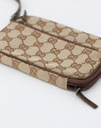 Gucci GG Canvas Brown Pouch Crossbody Bag