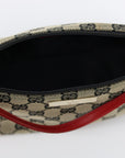 Gucci GG Canvas Boat Pochette w/ Red Trim