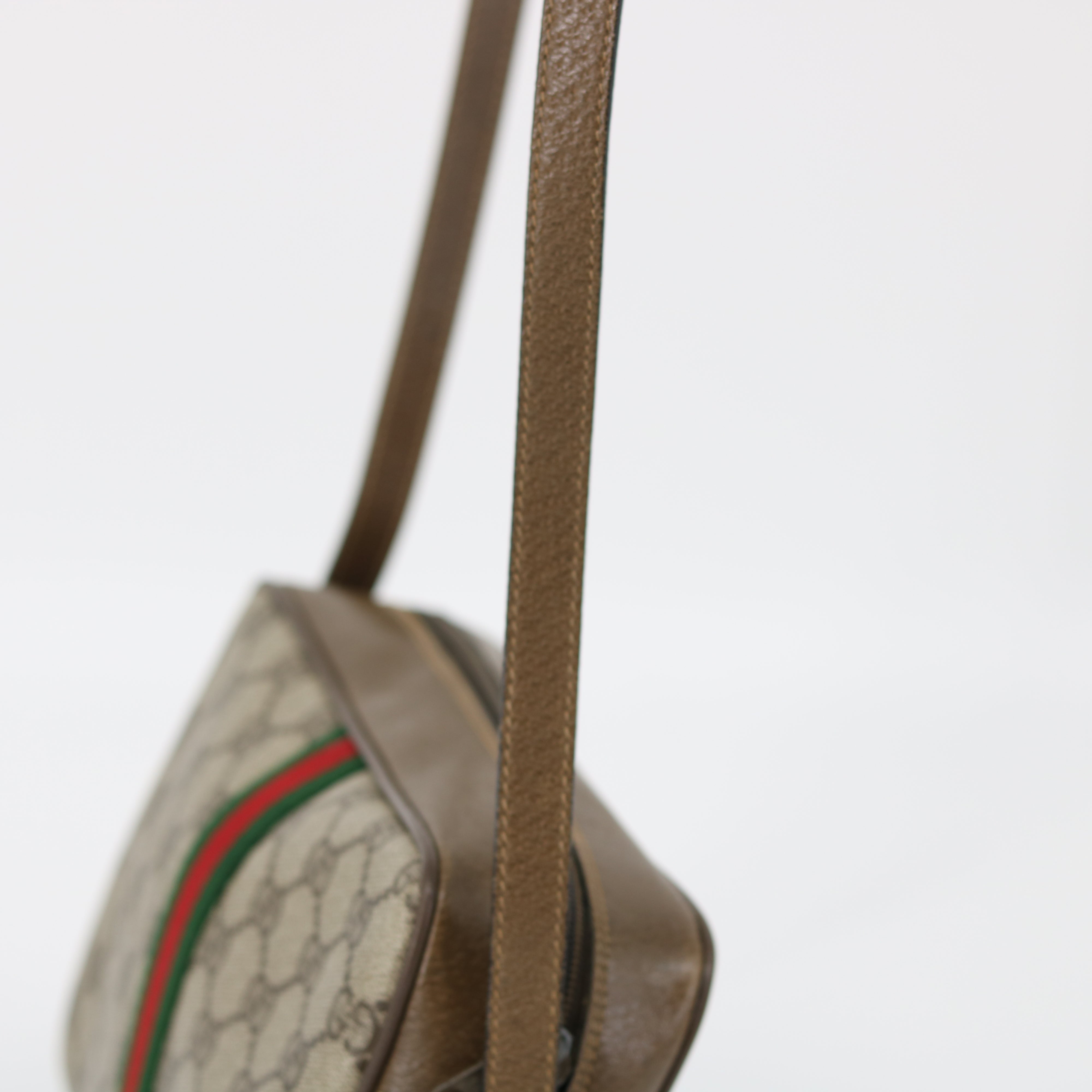 Gucci Brown Canvas Coated Supreme Ophidia Crossbody