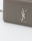 YSL Grey Monogram Leather Kate Bag