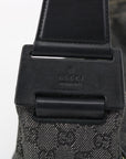 Gucci Black GG Canvas Pochette Wide Shoulder