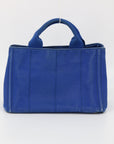 Prada Cobalt Blue Canvas Canapa Logo 2 Way Tote