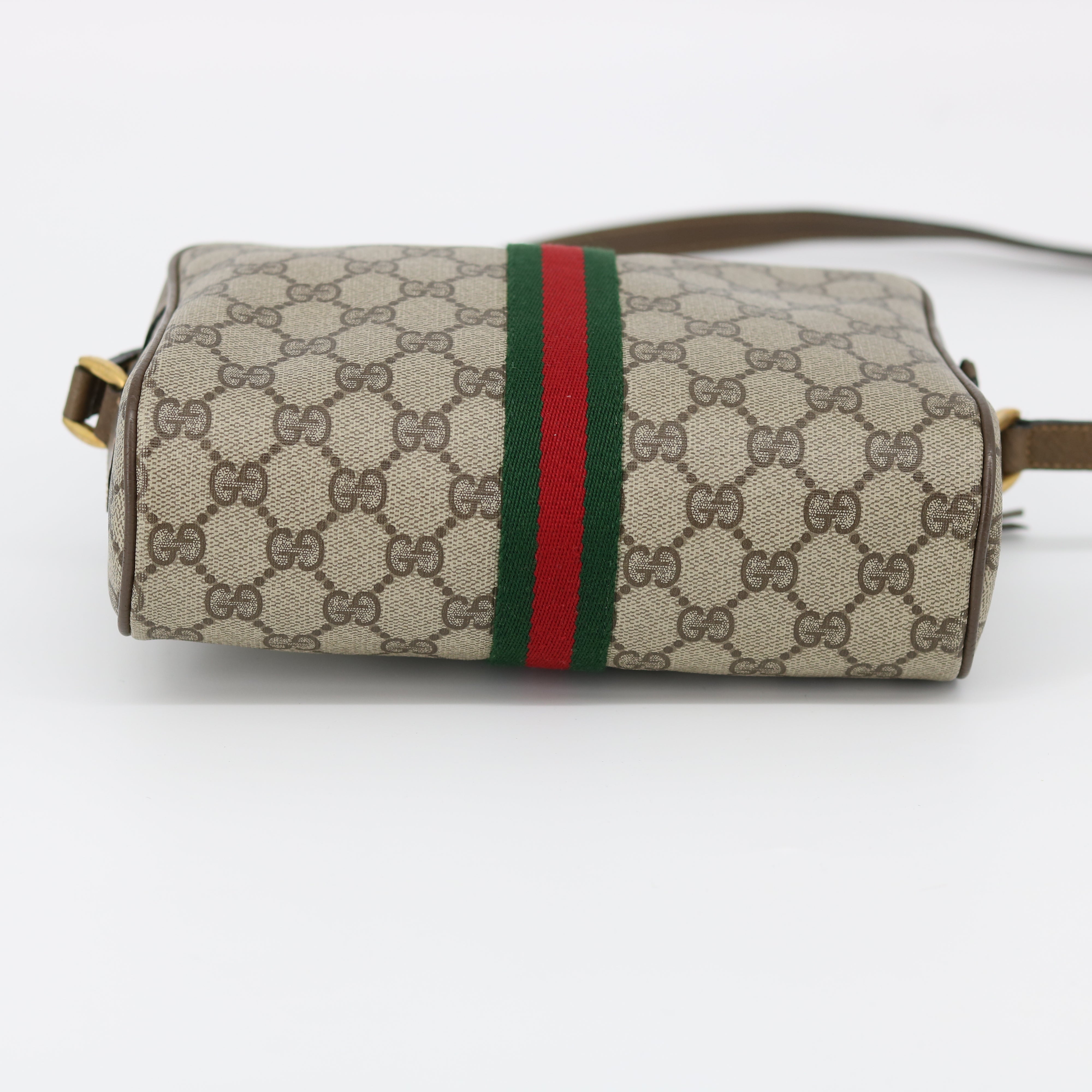 Gucci Brown Canvas Coated Supreme Ophidia Crossbody