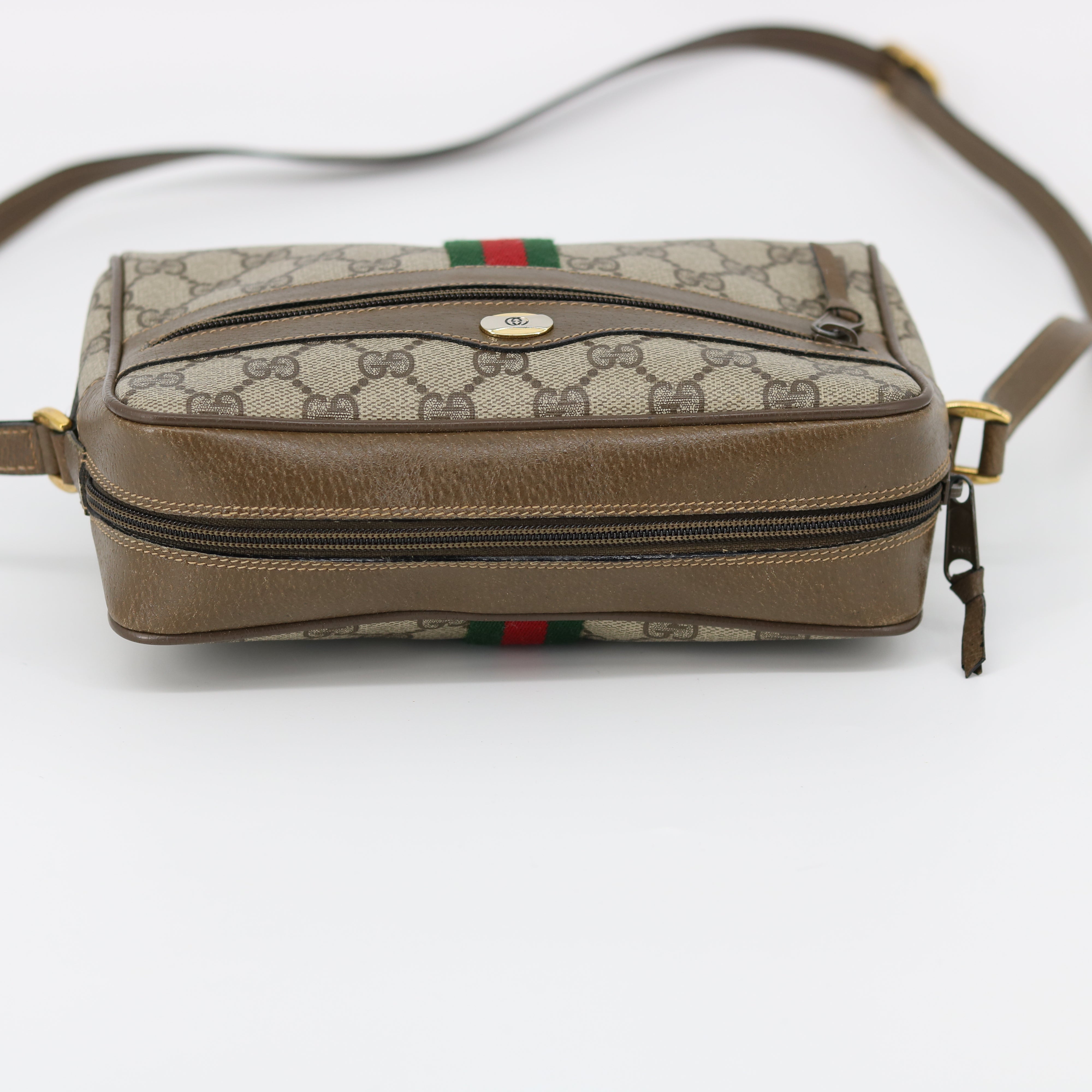 Gucci Brown Canvas Coated Supreme Ophidia Crossbody