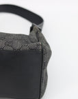 Gucci Black GG Canvas Pochette Wide Shoulder