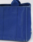 Prada Cobalt Blue Canvas Canapa Logo 2 Way Tote