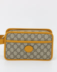 Gucci GG Canvas Interlocking G Patch Toiletry Case w/ Orange Trim