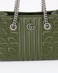 Gucci GG Green Leather Marmont Tote Bag