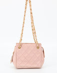 Chanel Pink Caviar Quilted Lambskin Petit Chain Shoulder Bag