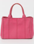 Prada Pink Canvas Canapa Logo 2 Way Tote