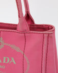 Prada Pink Canvas Canapa Logo 2 Way Tote