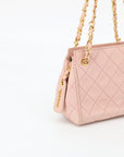 Chanel Pink Caviar Quilted Lambskin Petit Chain Shoulder Bag