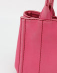 Prada Pink Canvas Canapa Logo 2 Way Tote