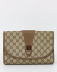 Gucci GG Canvas Brown Clutch Bag