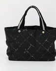 Chanel Black Nylon Quilted Old Travel Line Tote Bag