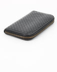 Bottega Black Intrecciato Weave Wallet