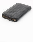 Bottega Black Intrecciato Weave Wallet