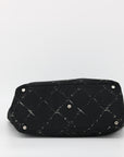 Chanel Black Nylon Quilted Old Travel Line Tote Bag