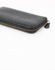 Bottega Black Intrecciato Weave Wallet