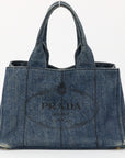 Prada Denim Canvas Canapa Logo Tote