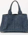 Prada Denim Canvas Canapa Logo Tote