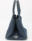 Prada Denim Canvas Canapa Logo Tote