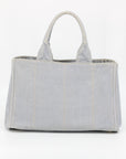 Prada Grey Canvas Canapa Logo Tote