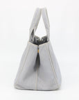 Prada Grey Canvas Canapa Logo Tote